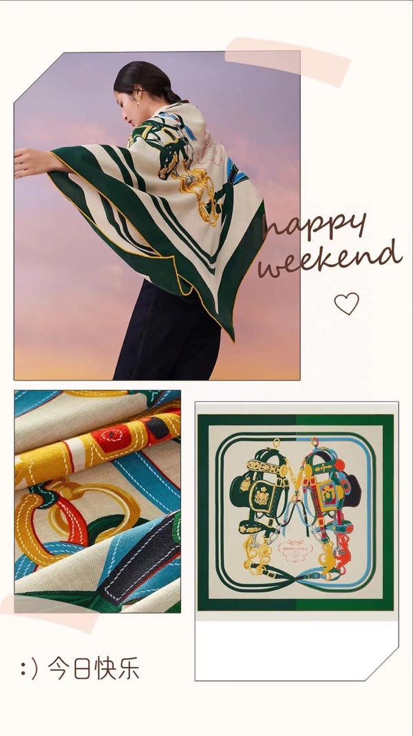 Brides De Gala Forever Scarf 140 CM In Colorful Cashmere And Silk 337142