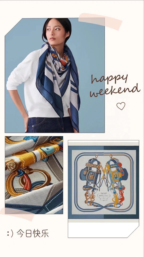 Brides De Gala Forever Scarf 140 CM In Colorful Cashmere And Silk 337144