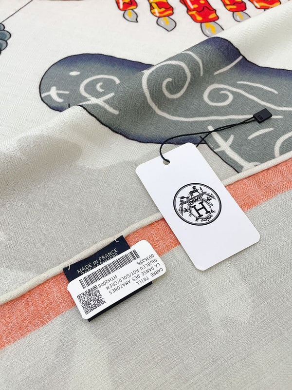 Parade Scarf 140 CM In Colorful Cashmere And Silk  340181