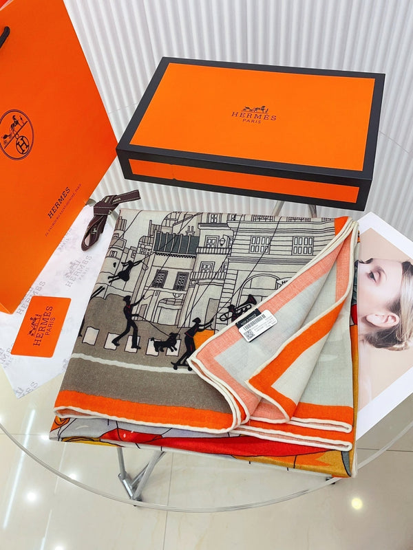 Parade Scarf 140 CM In Colorful Cashmere And Silk  340181