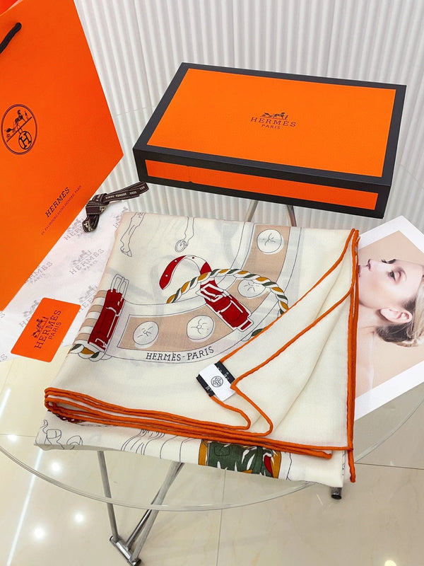 Ronds De Marche Scarf 135 CM Colorful Cashmere And Silk 341400