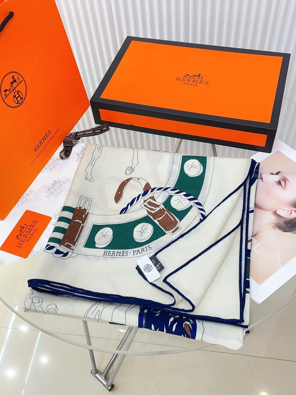 Ronds De Marche Scarf 135 CM Colorful Cashmere And Silk 341401