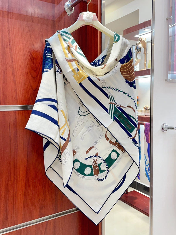 Ronds De Marche Scarf 135 CM Colorful Cashmere And Silk 341401