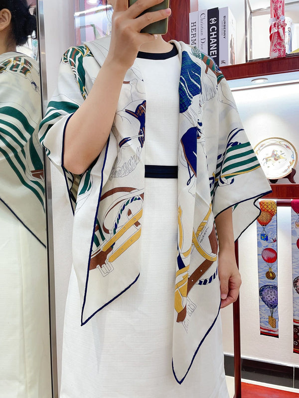 Ronds De Marche Scarf 135 CM Colorful Cashmere And Silk 341401