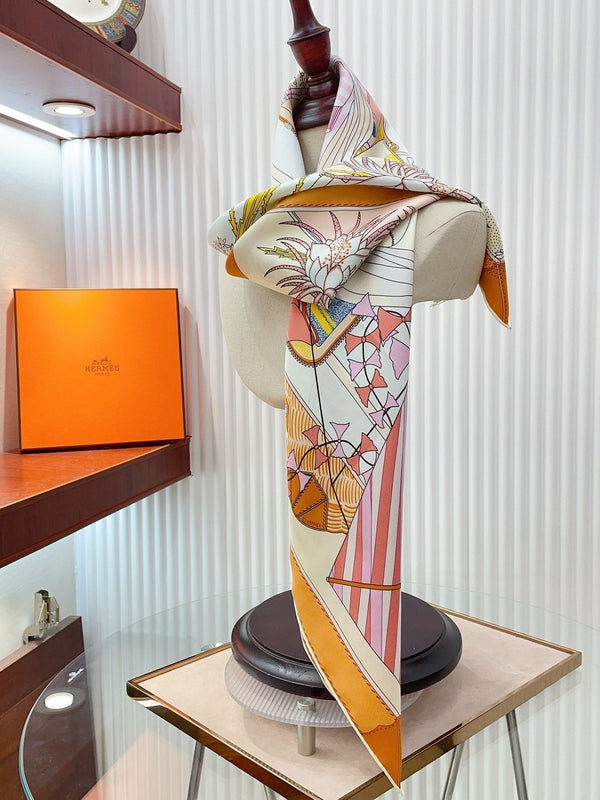 Bagage a Main Scarf 90 CM In Colorful Silk Twill 342849