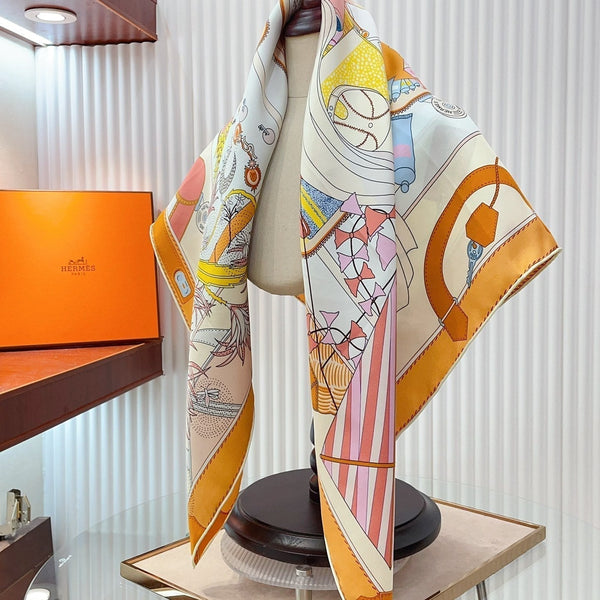 Bagage a Main Scarf 90 CM In Colorful Silk Twill 342849