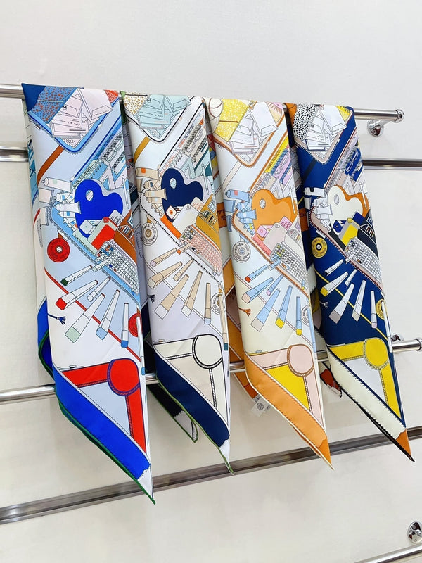 Bagage a Main Scarf 90 CM In Colorful Silk Twill 342849