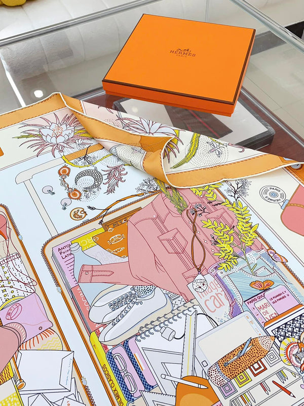 Bagage a Main Scarf 90 CM In Colorful Silk Twill 342849