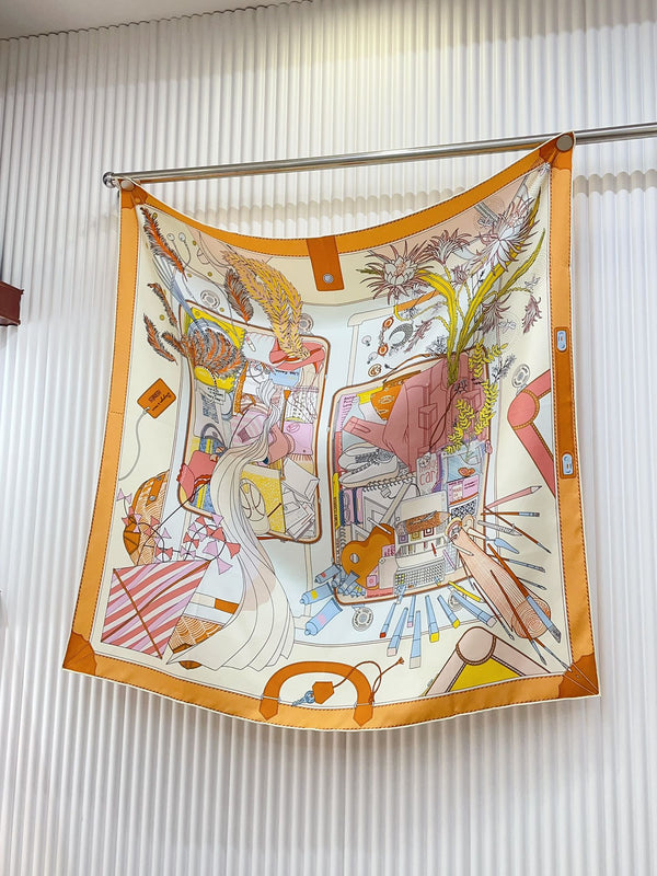 Bagage a Main Scarf 90 CM In Colorful Silk Twill 342849