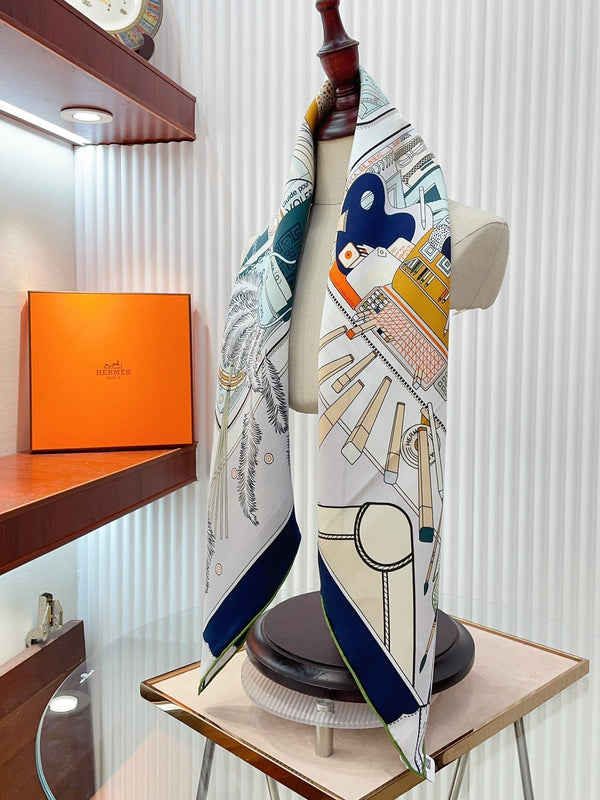 Bagage a Main Scarf 90 CM In Colorful Silk Twill 342851