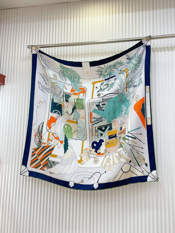 Bagage a Main Scarf 90 CM In Colorful Silk Twill 342851