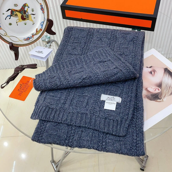 Sciarpa Faubourg Muffler 170 CM Grigio Cashmere Tessuto a Mano 356204