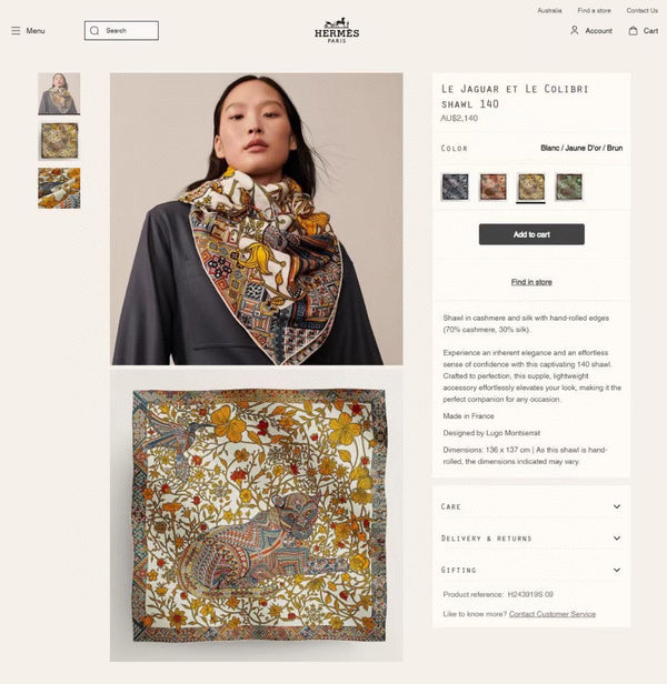 Le Jaguar Et Le Colibri Shawl 135 CM Yellow Colorful Cashmere And Silk 357903