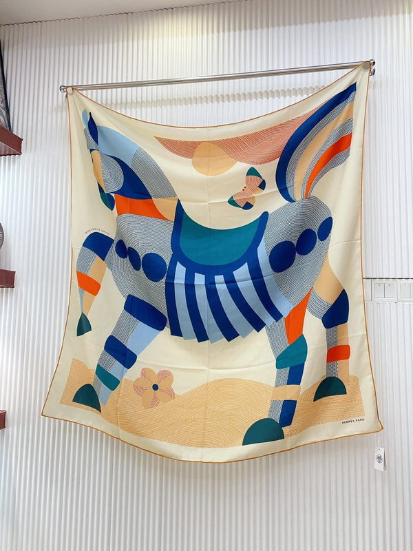 Mon Premier Galop Shawl 140 CM Colorful Cashmere And Silk 357905