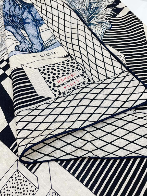 Grand Theatre Nouveau Scarf 135 CM In Black Colorful Cashmere And Silk 362249