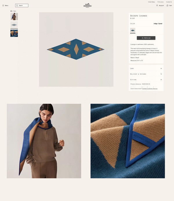 Diamond Shaped Scarf 186 CM In Blue Mix Dark Beige Cashmere 373673