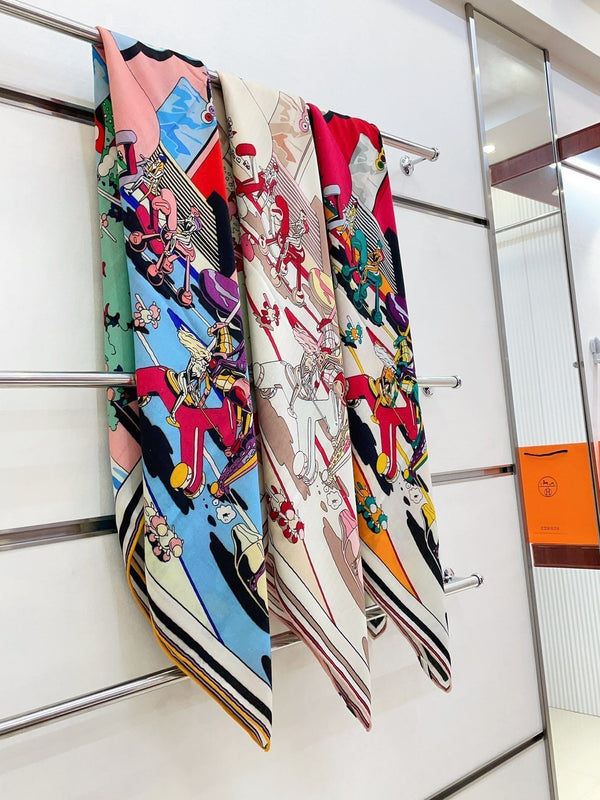 Locomotion shawl 140 CM In Light Turquoise Colorful Cashmere And Silk 378463