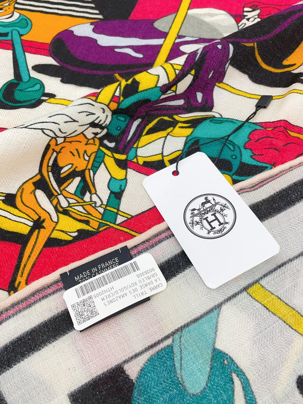 Locomotion shawl 140 CM In Light Turquoise Colorful Cashmere And Silk 378463