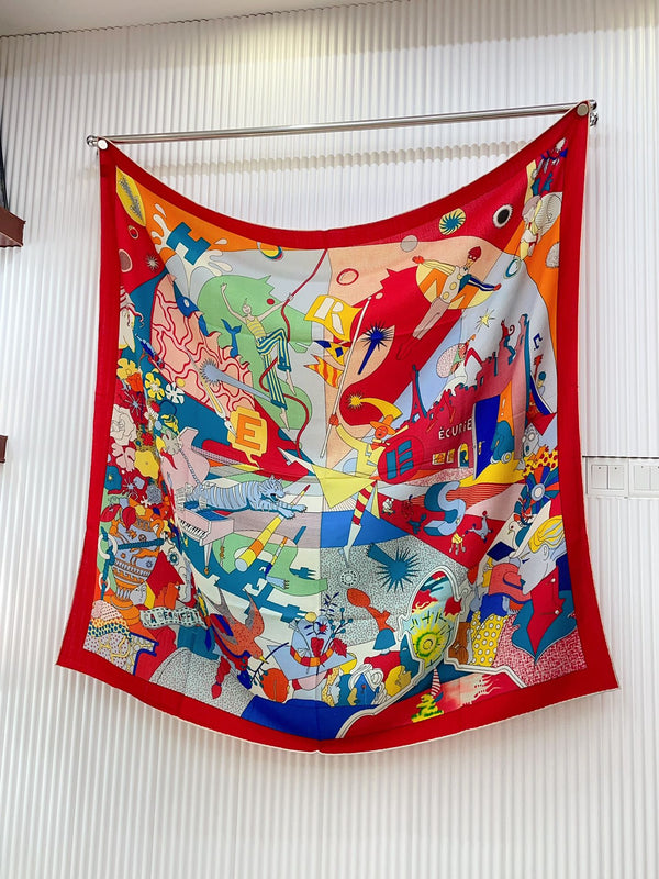 CA DECOIFFE ! SCARF 140 CM IN COLORFUL SILK