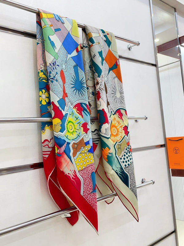 CA DECOIFFE ! SCARF 140 CM IN COLORFUL SILK
