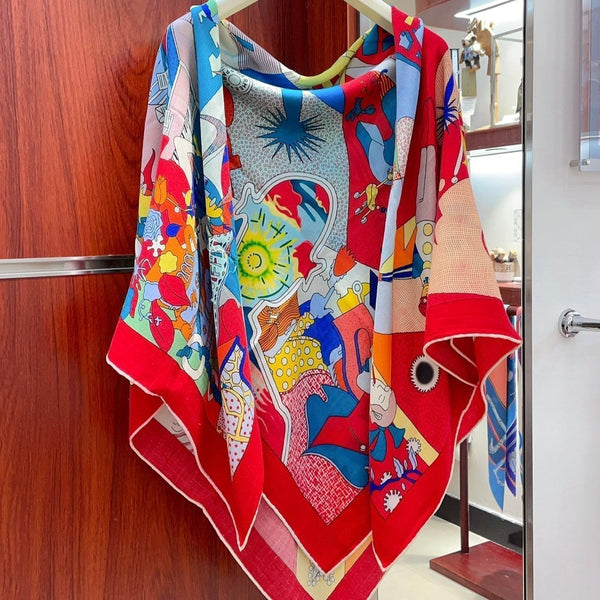 CA DECOIFFE ! SCARF 140 CM IN COLORFUL SILK