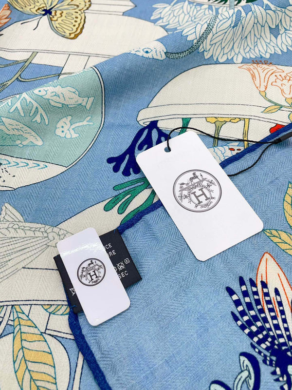 PRECIOUS PARADISE SCARF 135 CM IN COLORFUL CASHMERE AND SILK 379791