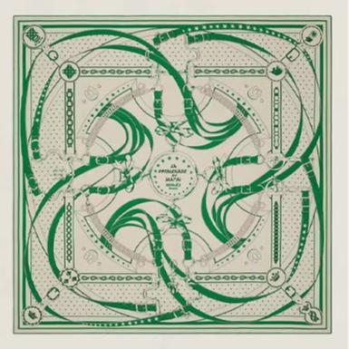 LA PROMENADE DU MATIN BANDANA SHAWL 140 CM IN COLORFUL CASHMERE AND SILK 379795