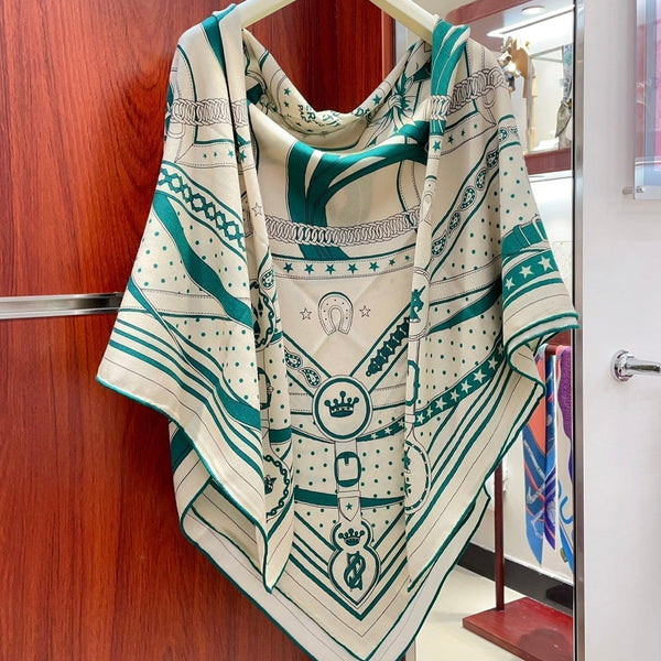 LA PROMENADE DU MATIN BANDANA SHAWL 140 CM IN COLORFUL CASHMERE AND SILK 379795