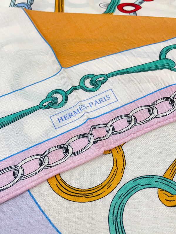 Effet Kaleidoscope Shawl 135 CM In Colorful Cashmere And Silk 382607