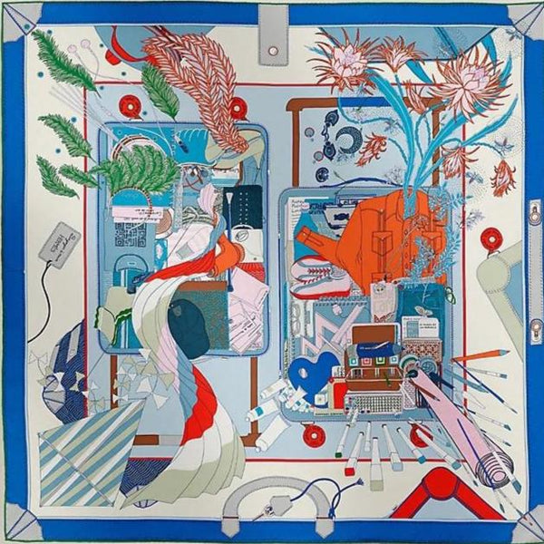 BAGAGE A MAIN SCARF 90 CM IN COLORFUL SILK 388144