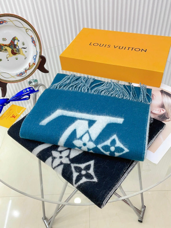 SMASH SCARF 210 CM IN ELECTRIC BLUE WOOL 390964