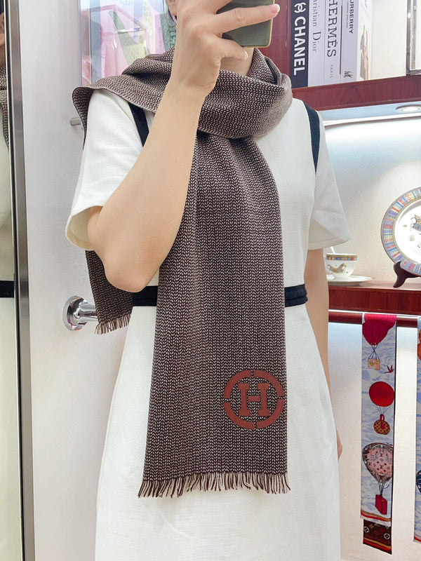 SCIARPA GRANITE MUFFLER 180 CM IN CASHMERE MARRONE CARAMELLO