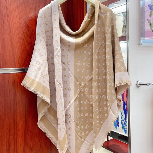 SCIARPA DUOGRAM 140 CM IN SETA ROSA BEIGE 396238