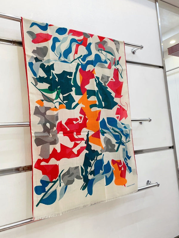 Sciarpa 180 CM Rosso Colorato Mashmere E Seta 403885