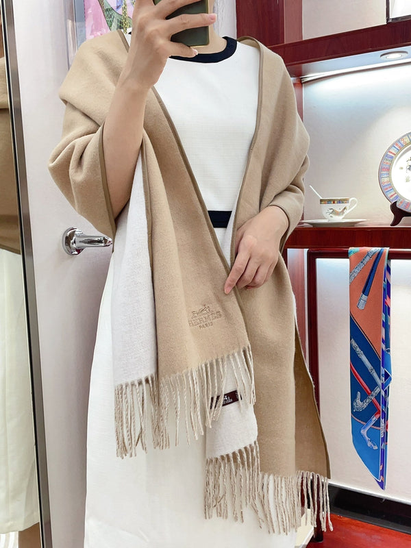 Scarf 200 CM In Beige Mix White Cashmere 403899