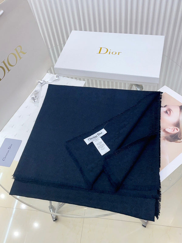 SCIARPA QUADRATA 140 CM IN LANA E SETA BLU NAVY 408662