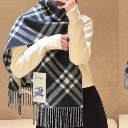 SCIARPA CASHMERE A QUADRI 168 CM NERO MIX BIANCO 410210