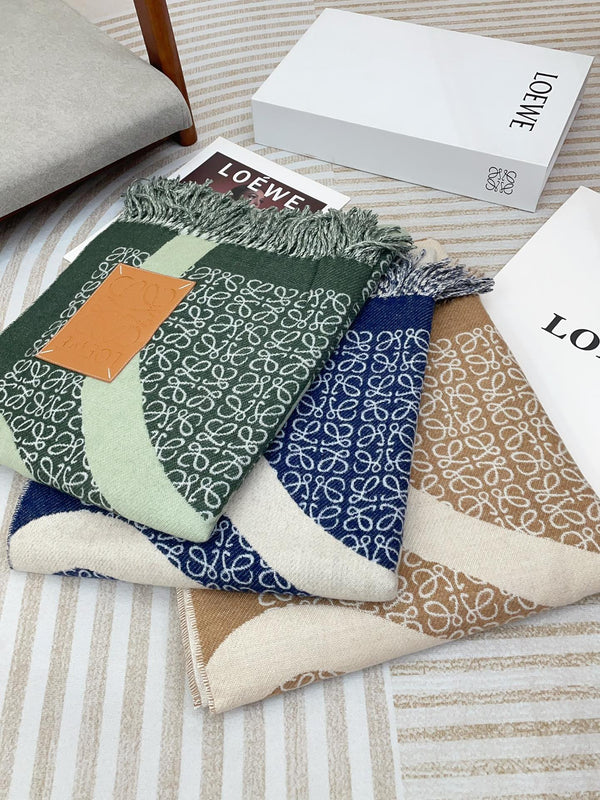 SCIARPA ANAGRAM 140 CM IN LANA BLU NAVY 410215