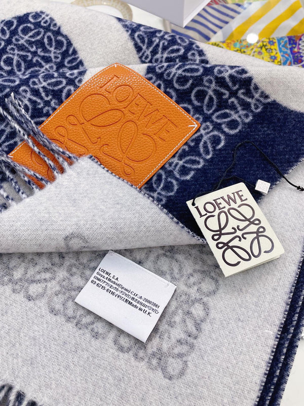 SCIARPA ANAGRAM 140 CM IN LANA BLU NAVY 410215