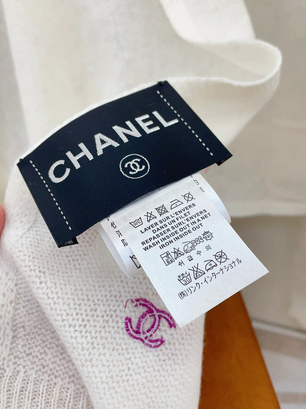 CC Scarf 190 CM In White Colorful Cashmere 418221