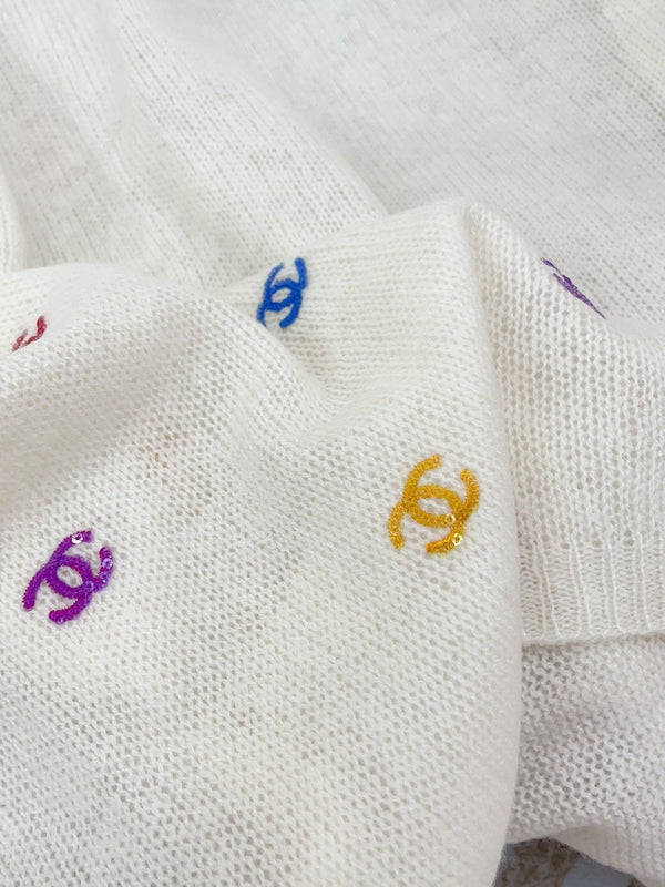 CC Scarf 190 CM In White Colorful Cashmere 418221