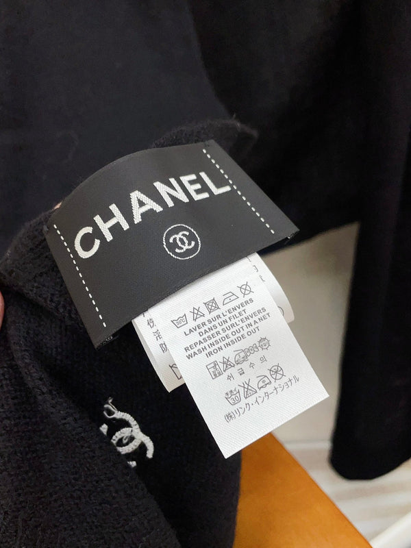 CC Scarf 190 CM In Black White Cashmere 418222