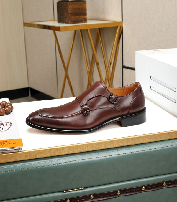 HM DOUBLE MONK STRAP RUSSET CALFSKIN