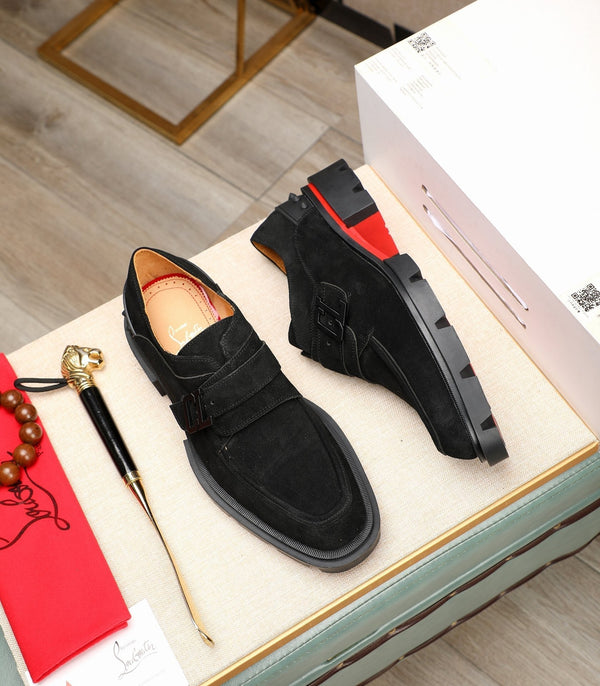 cl our georges loafer black suede leather