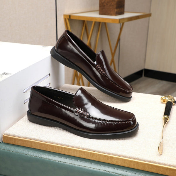 CD RETRO SEWED LOAFER WINE POLISHED CALFSKIN