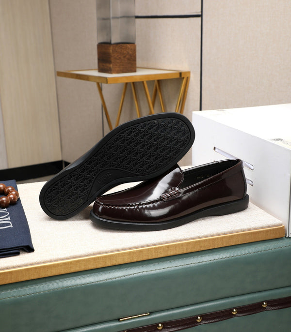 CD RETRO SEWED LOAFER WINE POLISHED CALFSKIN