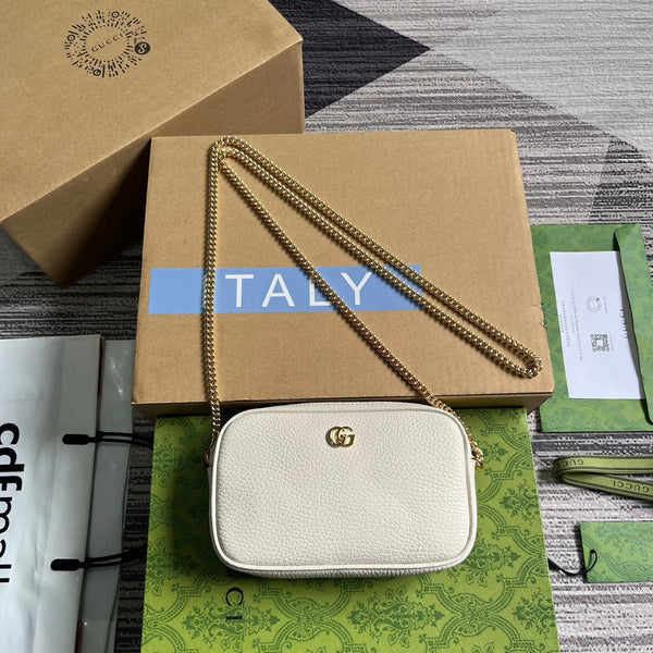 BORSA GG MARMONT MINI 18 IN PELLE DI VITELLO BIANCA