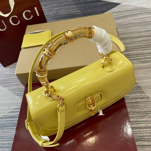 Gucci Bamboo Diva Bag Yellow Leather 339653