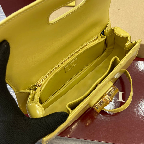 Gucci Bamboo Diva Bag Yellow Leather 339653