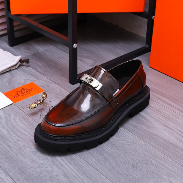 HM ICONE LOAFER GLOSSY WINE CALFSKIN